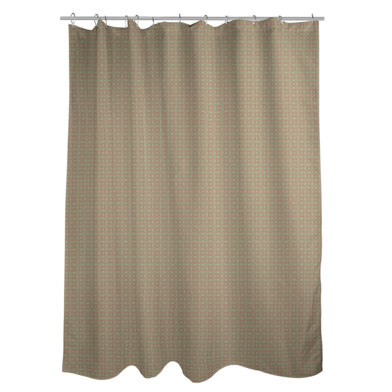 Rideau de douche simple Katelyn Elizabeth, Brun / Vert