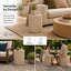 Table d'appoint d'extérieur en béton léger, table de bout d'extérieur cylindrique lisse, petit tabouret de jardin moderne pour patio, cour arrière, travertin tacheté-336730329