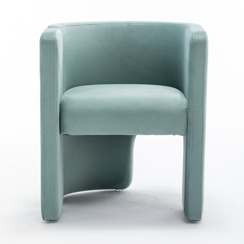 Jaimyn 24" Wide Upholstered Barrel Accent Chair, Blue Velvet