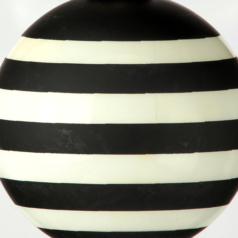 Ornement boule de verre 3 "Halloween, Noir / blanc