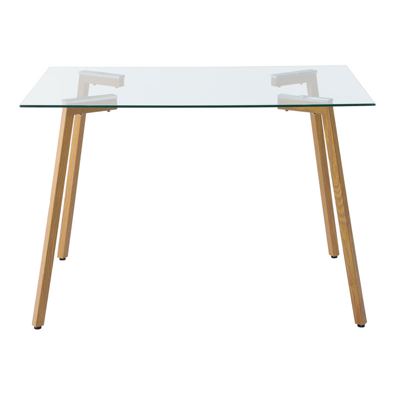 Benno Glass Top Metal Base Dining Table