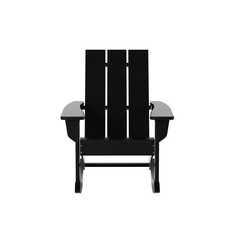 Chaise berçante d'extérieur en plastique Joubert, Noir