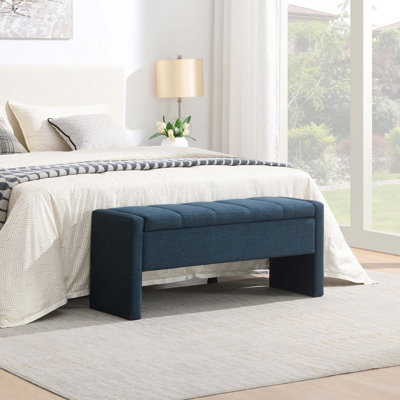 Banc en lin moderne avec rangement pour le salon, la chambre à coucher et le dortoir