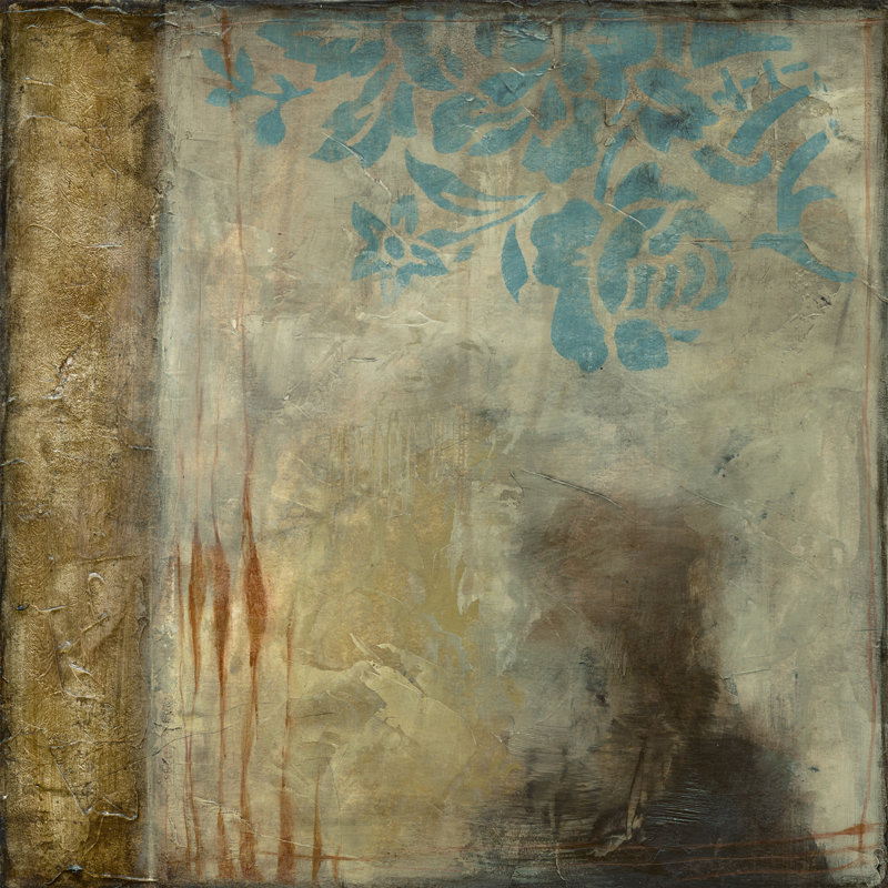 Teal Patina IV (ST) by Jennifer Goldberger - Wrapped Canvas Painting, 30cm H x 30cm W