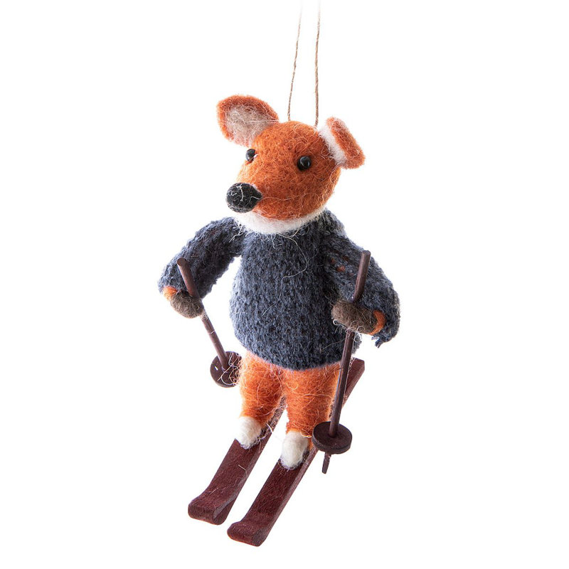 Ornement suspendu Fox on Skis