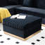 Repose-pieds rembourré en velours - canal vertical moderne, noir grand format-427583107