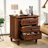 Nightstand With 3 Drawers P2 Particleboard With 3D Paper Finish + Solid Wood Legs 1 Piece-1458726107