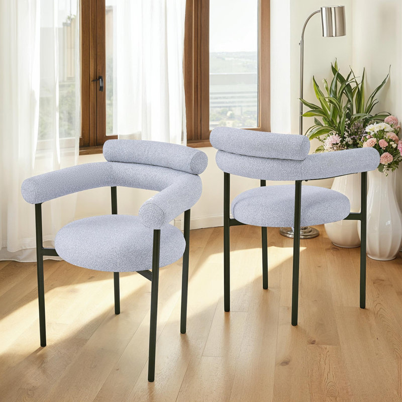 Ensemble de 2 chaises de salle à manger rembourrées Modern Design, Gris, Noir