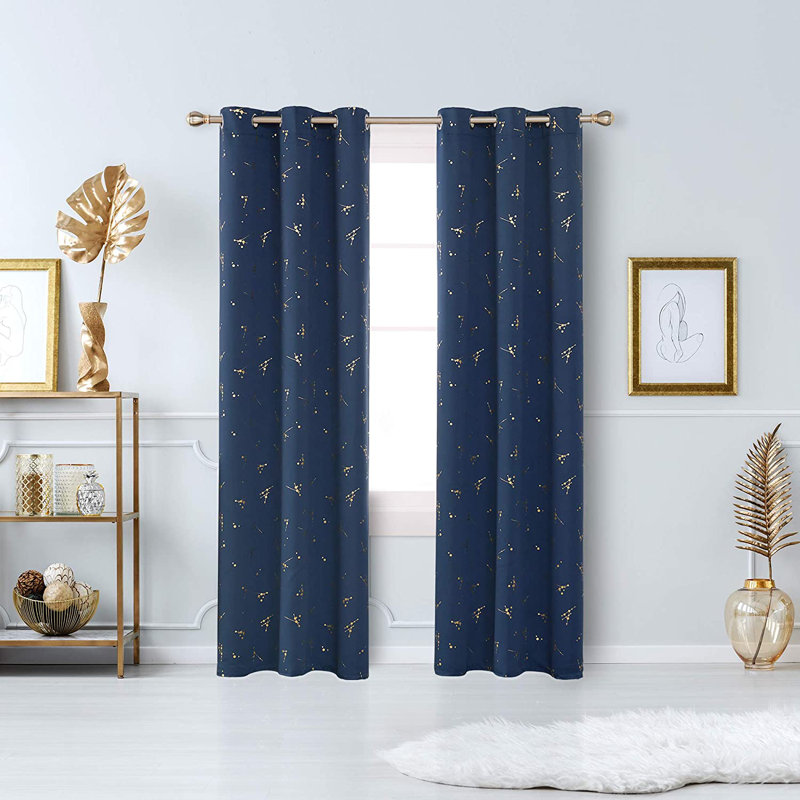 Makvala Room Darkening Curtain Pair, Black, 42" W x 108" L