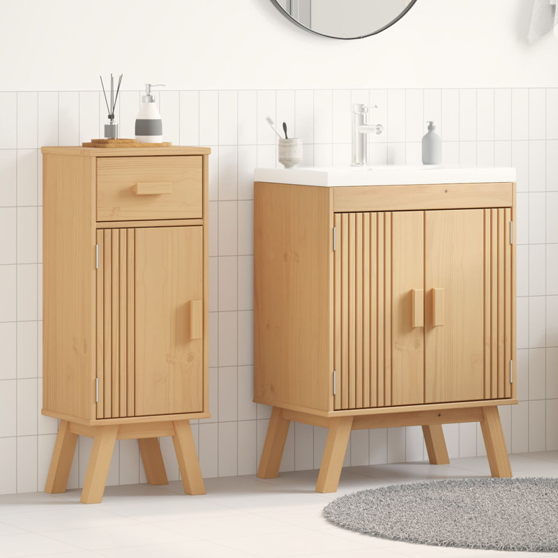 Natural Wood Bathroom Cabinet