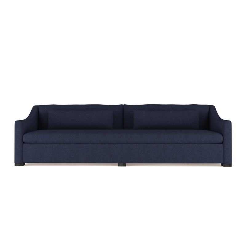 Crosby Slope Arm Sofa, Box Weave Linen Alabaster, 32.5" H x 108" W x 43" D, Ebony