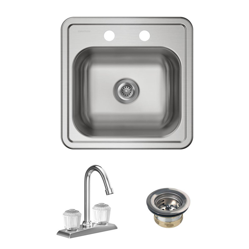 Évier de cuisine à montage sur plan L 15 po x l 15 po Classic