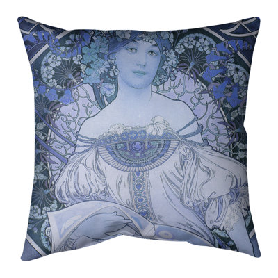 Housse et insert de coussin carré Alphonse Mucha Lady