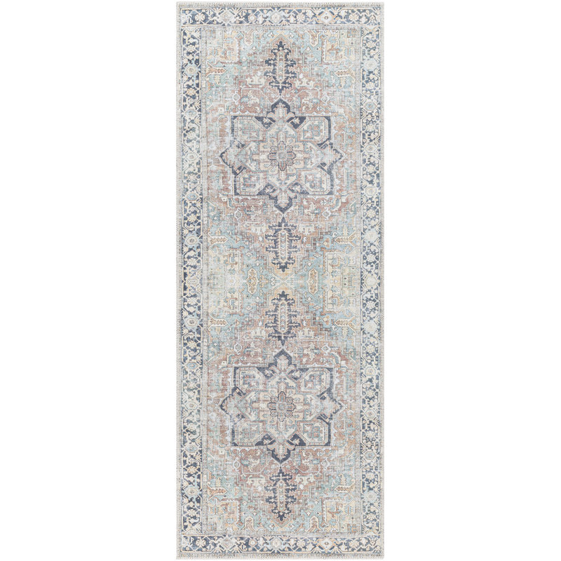 Outdoor Modern Boho Brick Rug, Runner 80 x 220cm