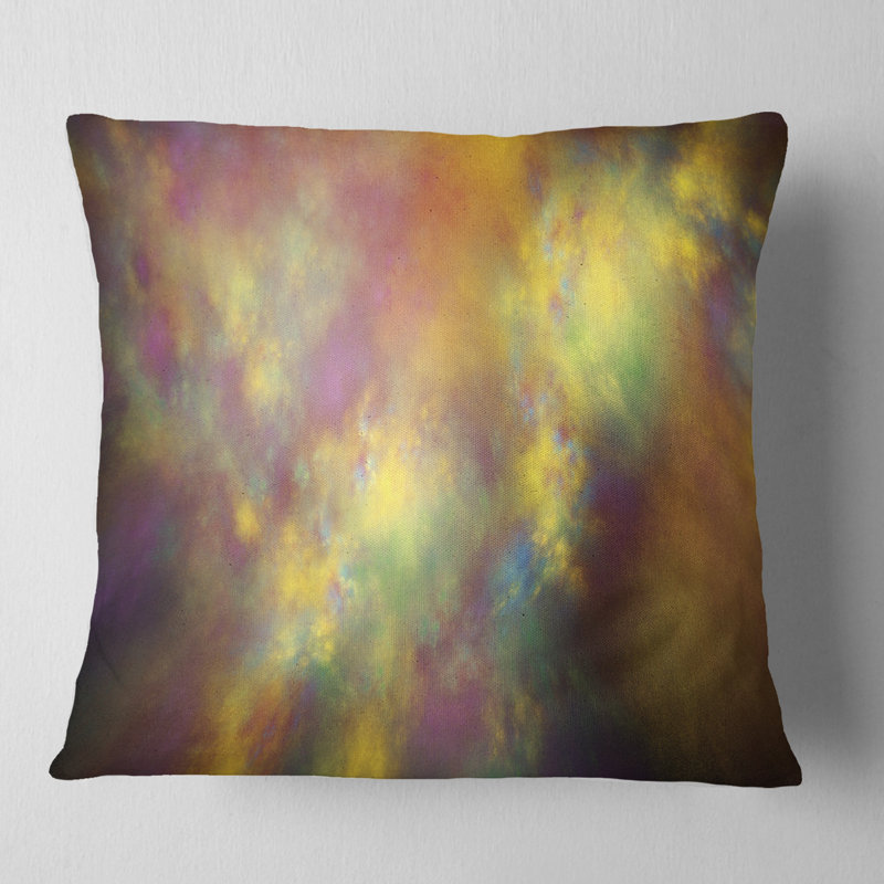 Ciel étoilé parfait - coussin à imprimé abstrait, 16 po x 1 po, Coussin décoratif, Jaune