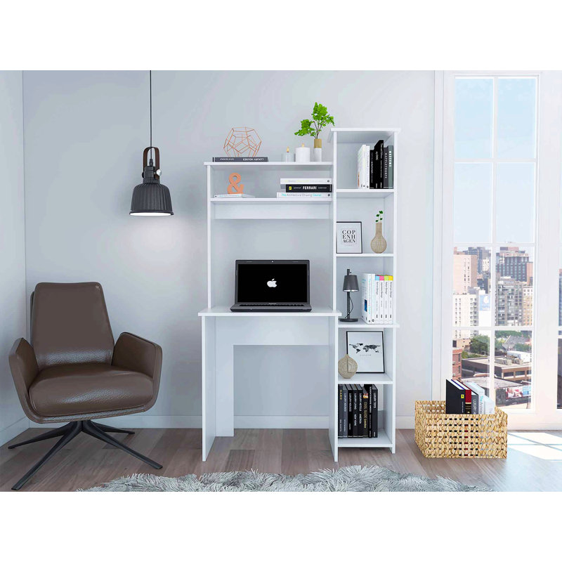 Bureau d'écriture, six tablettes pour le bureau personnel, Blanc