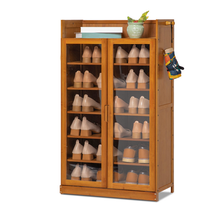 18 Pair Solid Wood Shoe Rack  Small shoe cabinet, Shoe rack, Shoe storage  cabinet