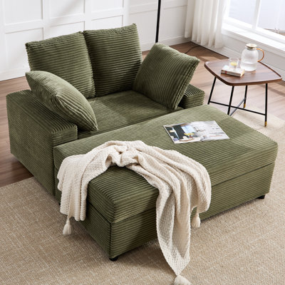 Upholstered Corduroy Sleeper Sofa Bed