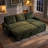 L‑Shaped Corduroy Pull‑Out Sofa Bed with USB Charging, Cup Holders & Storage Chaise-272282361