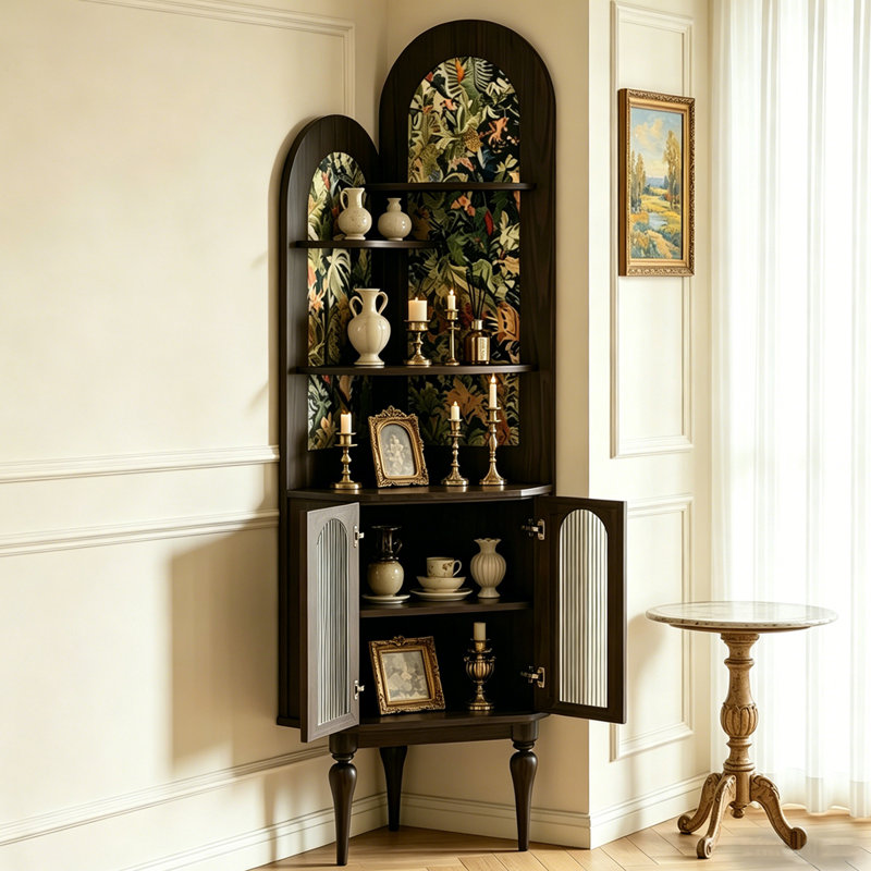 Armoire d'appoint moderne en bois massif noir, Noir