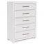 Ensemble de chambre à coucher avec commode blanche Lana-109612822