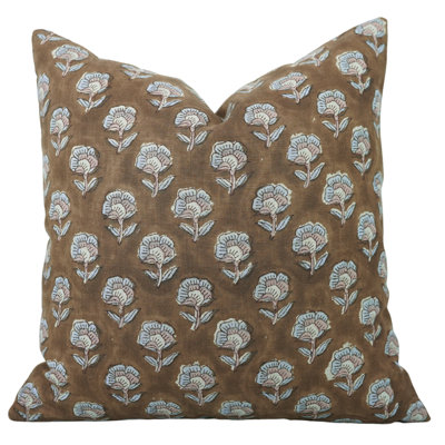 Housse de coussin décorative à motif à la main à motif floral bohème Fab divine