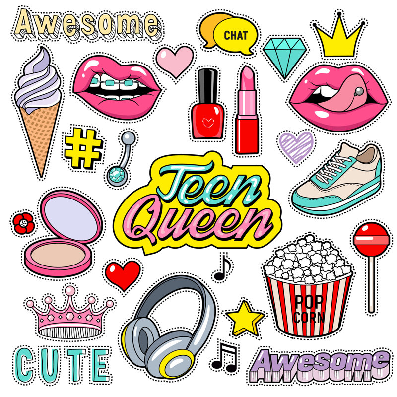 Sticker Pack - Wrapped Canvas Print, 91cm H x 91cm W x 3.8cm D