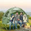 Ensemble de lit de camp de tente de camping vert pour une personne, lit extérieur pliant recouvert de sol avec sac de transport, abri à installation rapide pour la randonnée