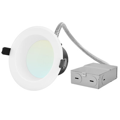 4" Ultra Slim Tunable CCT New Construction IC Rated LED Canless Recessed Lighting Kit