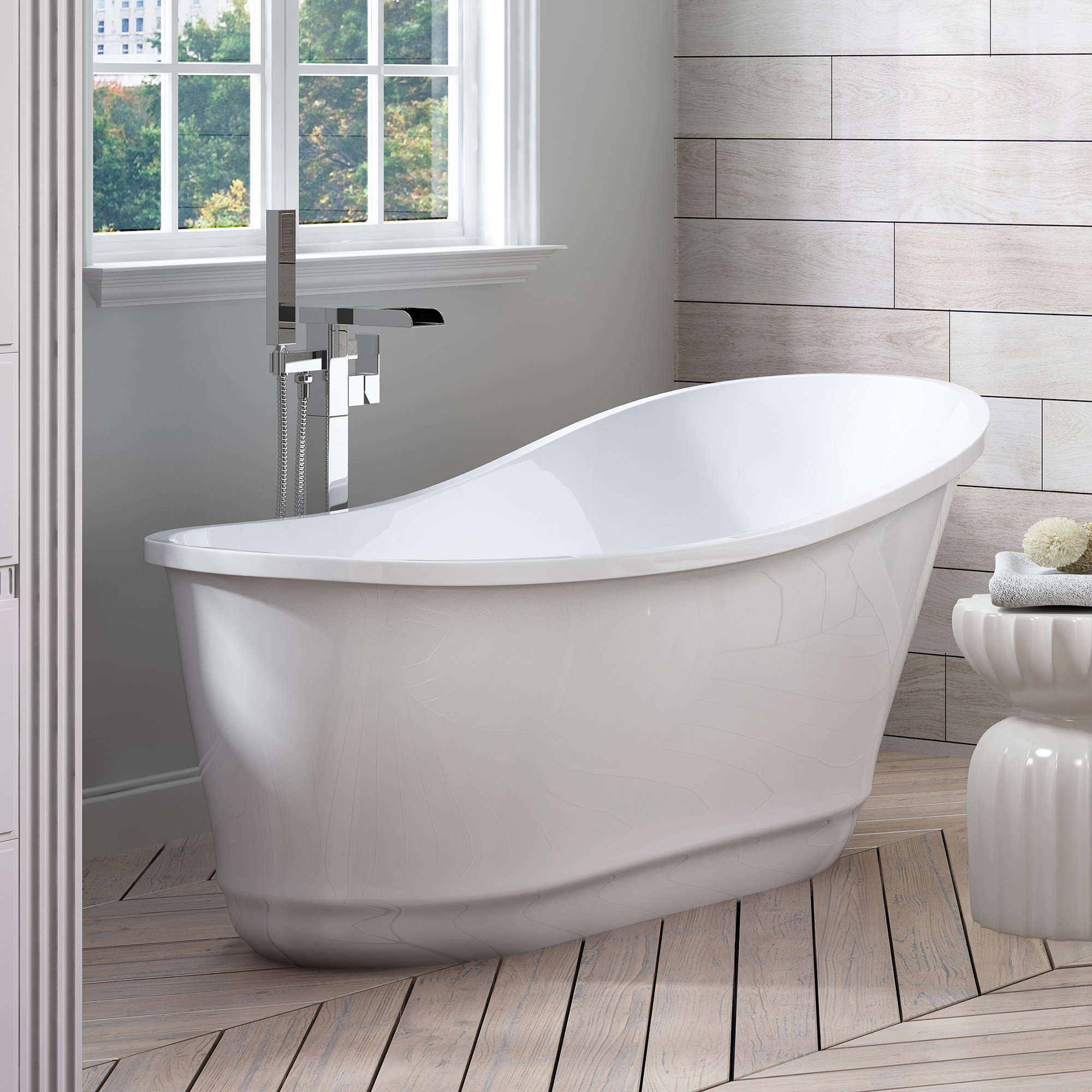 Wrought Studio Chaylynn 59 x 28 Freestanding Soaking Bathtub & Reviews