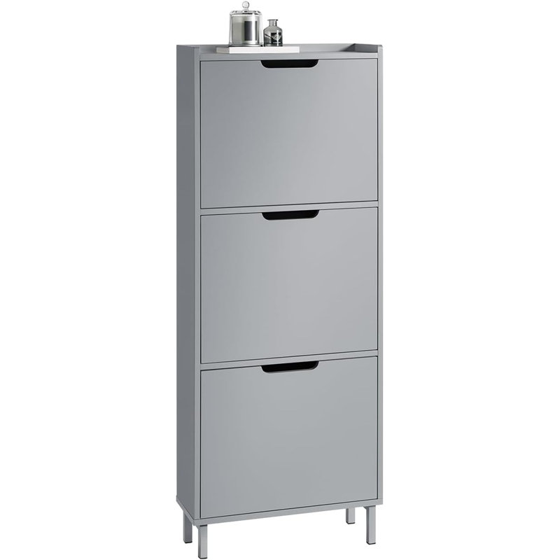 Oshiro Flip Down Shoe Storage, Grey, 3
