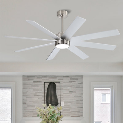 60 In./72 In. 8-Plywood Blades Indoor Led Ceiling Fan With Remote