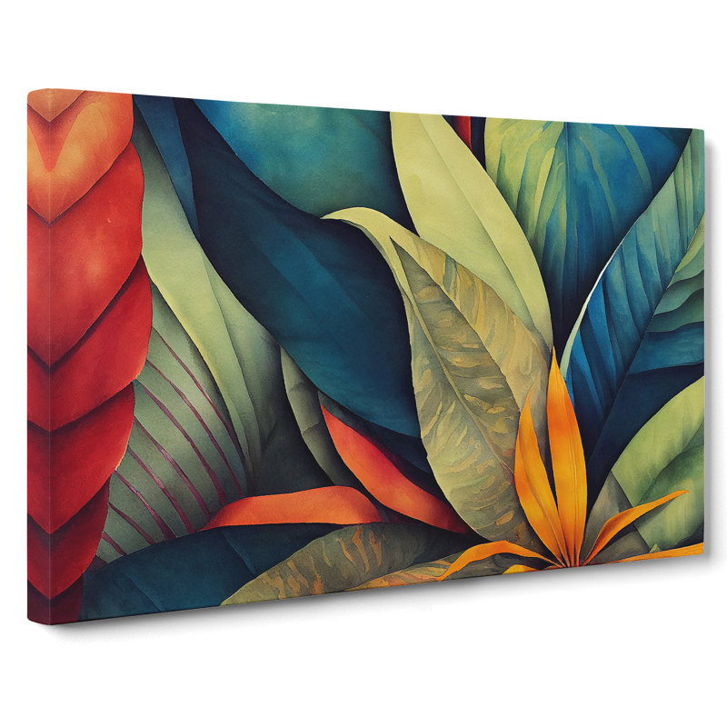 Jungle Flowers - Wrapped Canvas, 50cm H x 76cm W x 3cm D