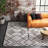 Nola Geometric Textured Shag Power Loom Performance Beige Rug-1120644089