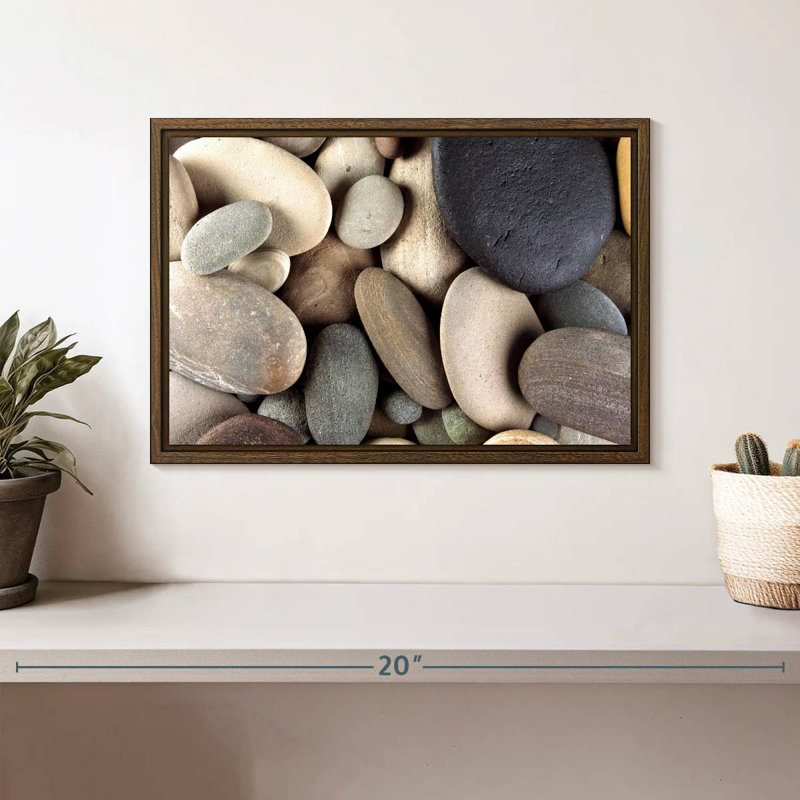 Brown Pebbles, 13" X 9", Floating Frame Walnut
