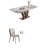 Luxury Rectangular Rock Slab Dining Table Sets-111120717