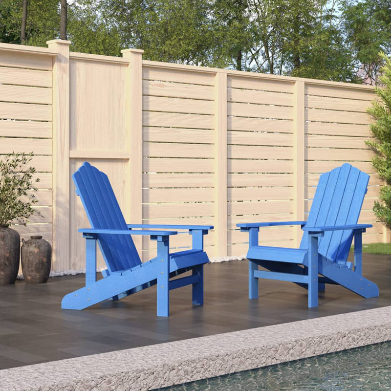 Chaises de patio en PEHD Adirondack, Bleu aqua