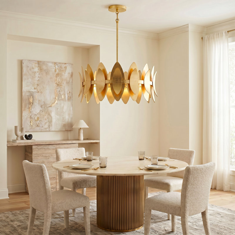 Luminaire suspendu feuille d'or 6 lumières Hayley
