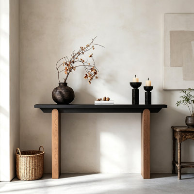 Mid‑Century Solid Wood Console Table