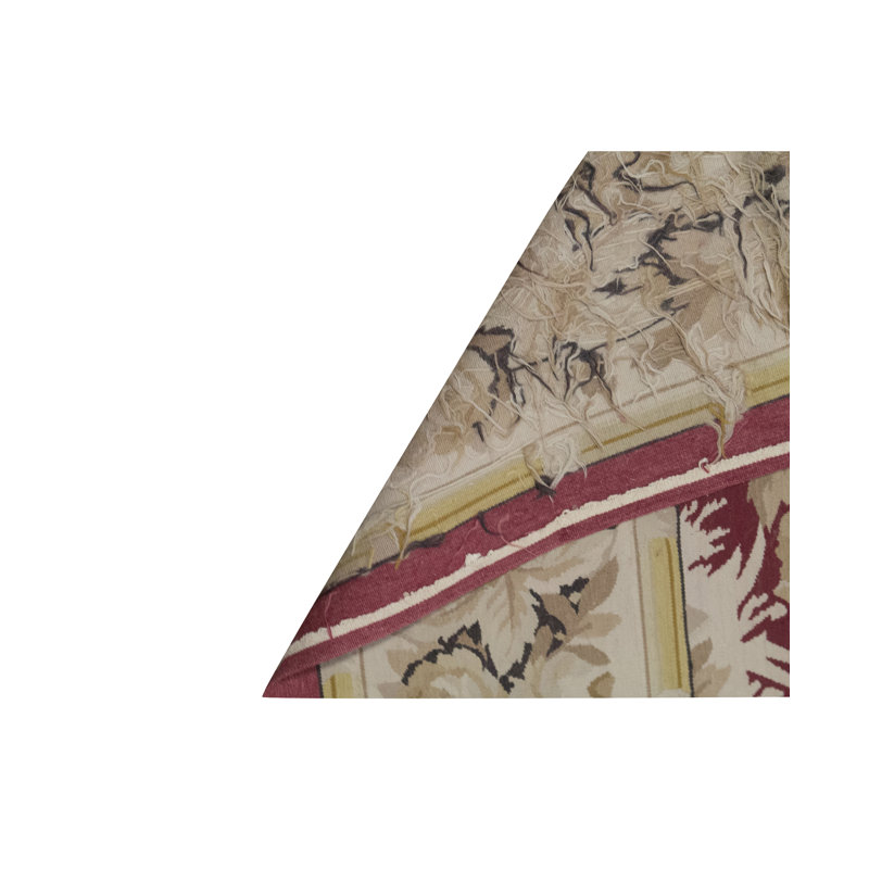 Hand-Knotted High-Quality Red and Beige Area Rug
