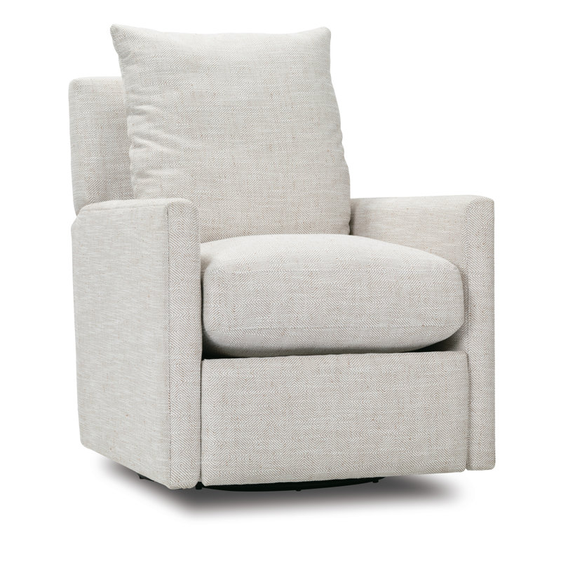 Lilah Power Swivel Recliner, Brown Polyester