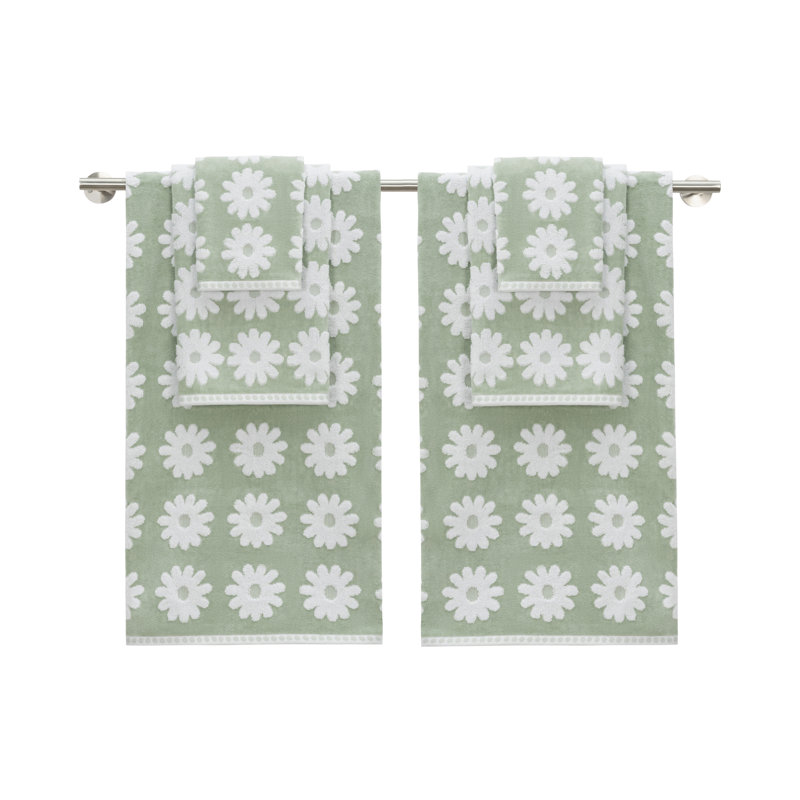 Daisy Field Szt Green Frost Towel Set, Green Frost