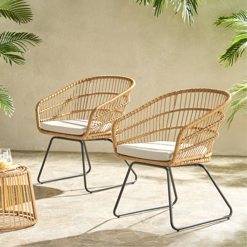 CHAISE, 2PCS avec 2 coussins, Beige, Marron clair