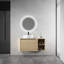 Meuble-lavabo mural moderne avec rangement, contreplaqué, salle de bain contemporaine
