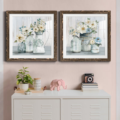 Allura French Garden Flowers I - ensemble de 2 peintures