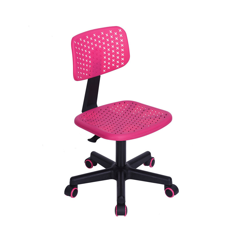 Chaise de bureau pivotante à hauteur réglable rose chaud et noir