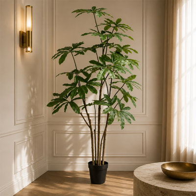 210 cm H Faux Palm Tree Plant in Plastic Pot Liner