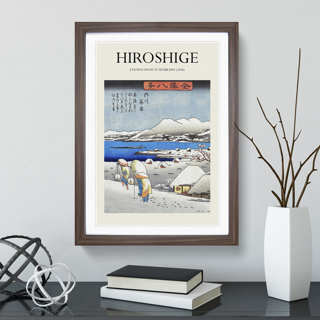 Evening Snow At Uchikawa by Utagawa Hiroshige - Single Picture Frame Print