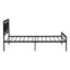 Lit simple en métal noir - stable, chambre silencieuse essentielle, caractéristique de confort,