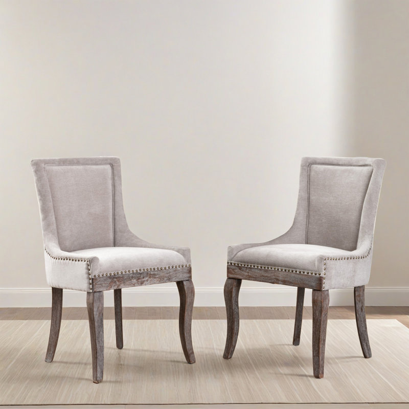 Chaise d'appoint rembourrée à oreilles Wing (ensemble de 2), Blanc